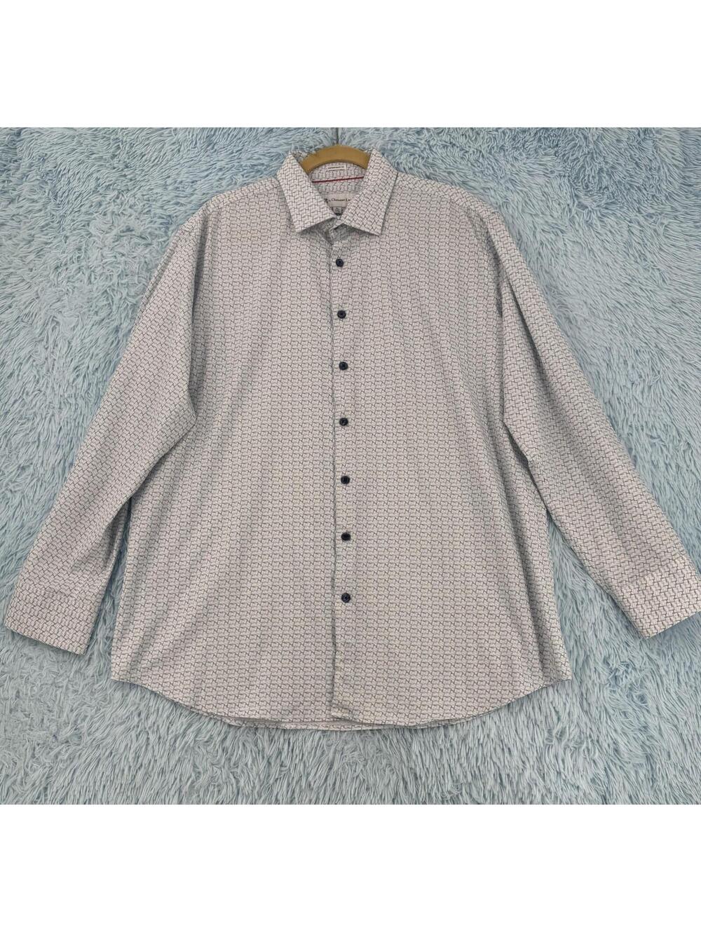 Christian Lacroix Dress Shirt Mens Contemporary Fit Long Sleeve Geometric Sz XL